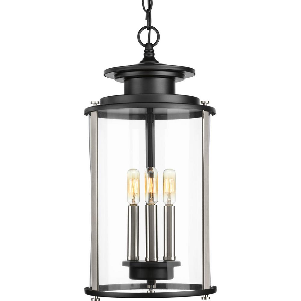 Progress Lighting Squire Collection Black 3Light Outdoor Hanging