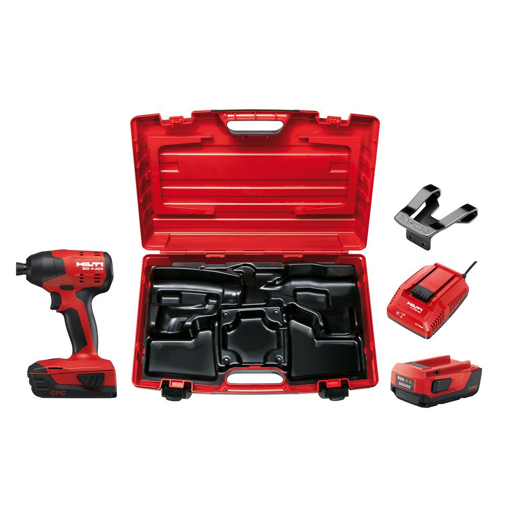 Hilti 22Volt LithiumIon 1/4 in. Hex Cordless Brushless SID 4 Impact