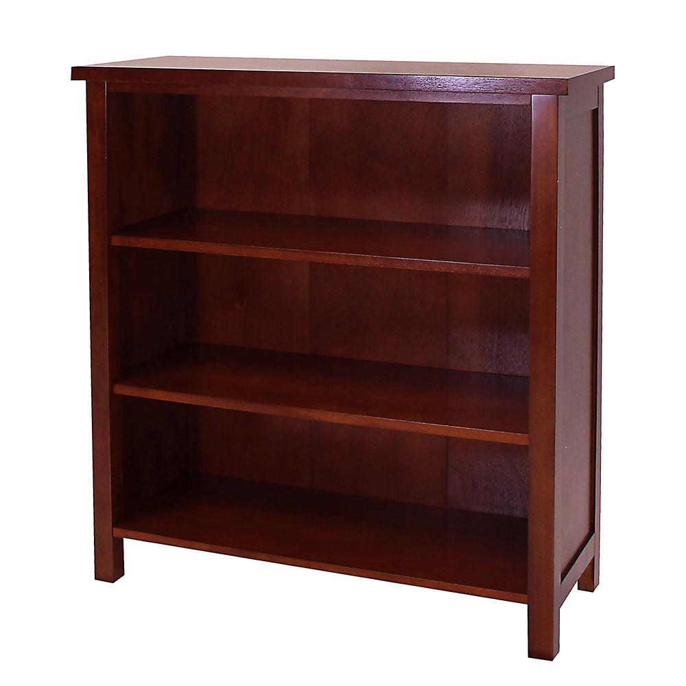 DonnieAnn Oakdale Cherry Open Bookcase-609702 - The Home Depot