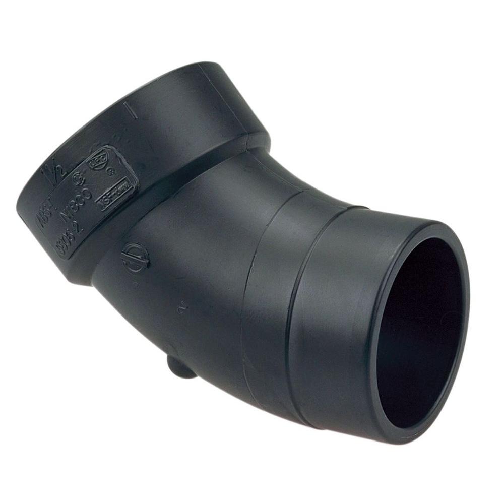 4 inch ABS DWV 45 Degree Spigot x Hub Street Elbow