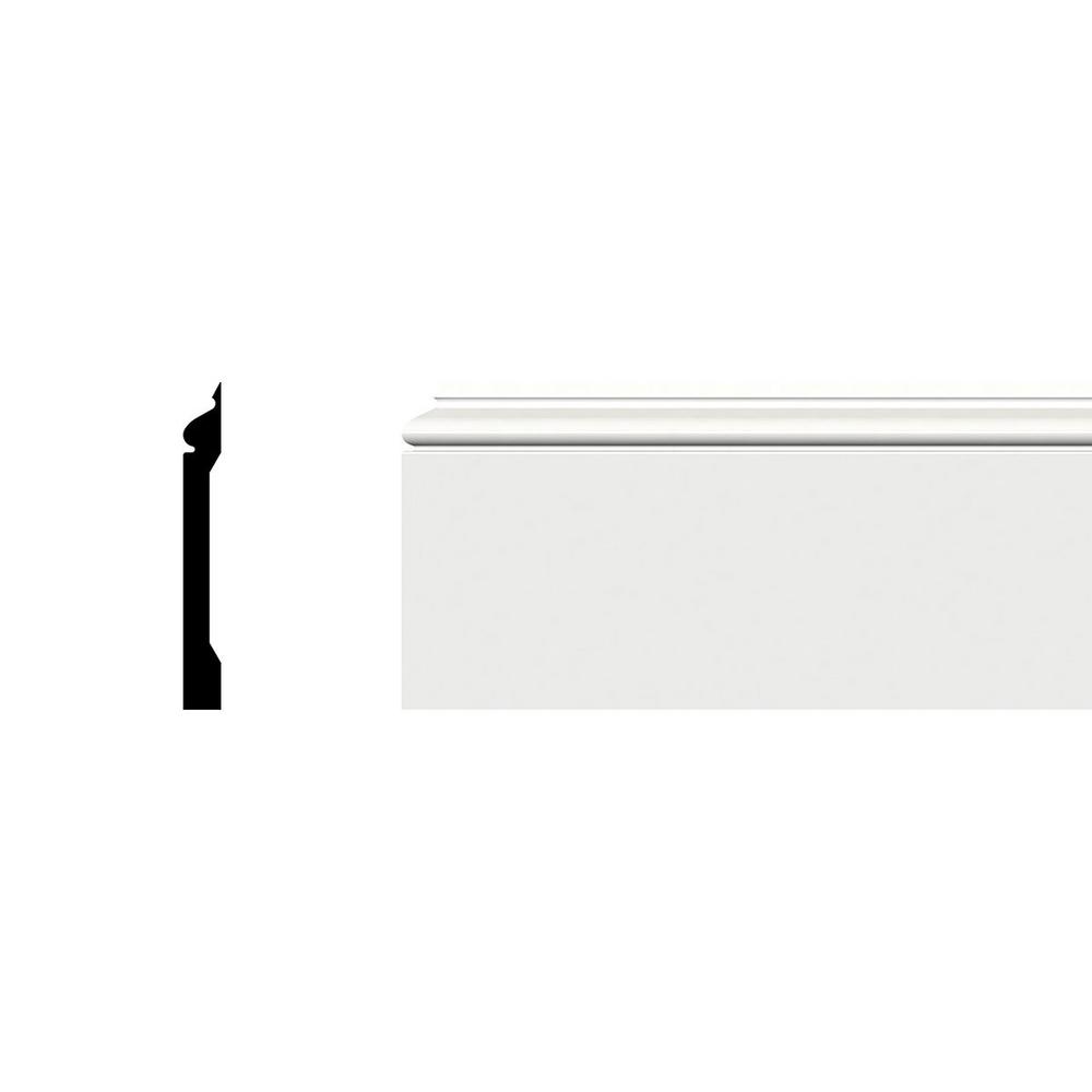 Ekena Millwork 51/4 in. x 96 in. x 3/4 in. PVC Speed Base Moulding