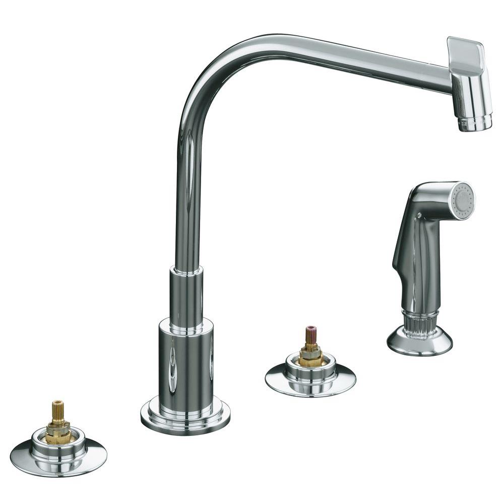 KOHLER Triton 2-Handle Standard Kitchen Faucet in Polished ...