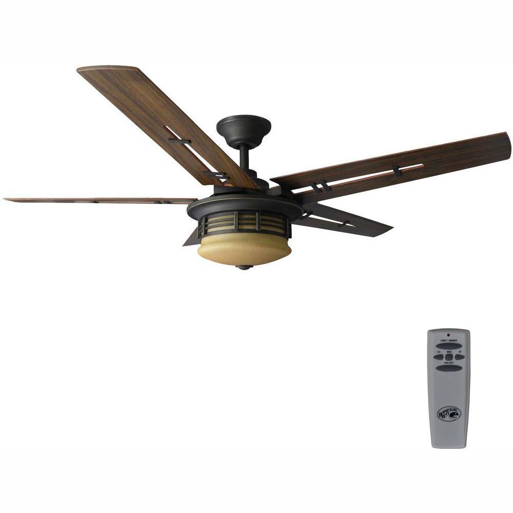 Hampton Bay 52 In Indoor Caffe Patina Ceiling Fan With