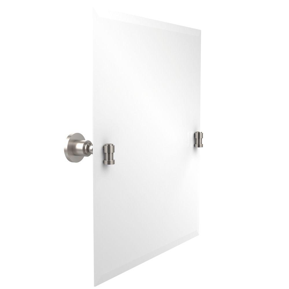 Allied Brass Washington Square Collection 21 In X 26 Frameless Rectangular Single Tilt Mirror With Beveled Edge Satin Nickel