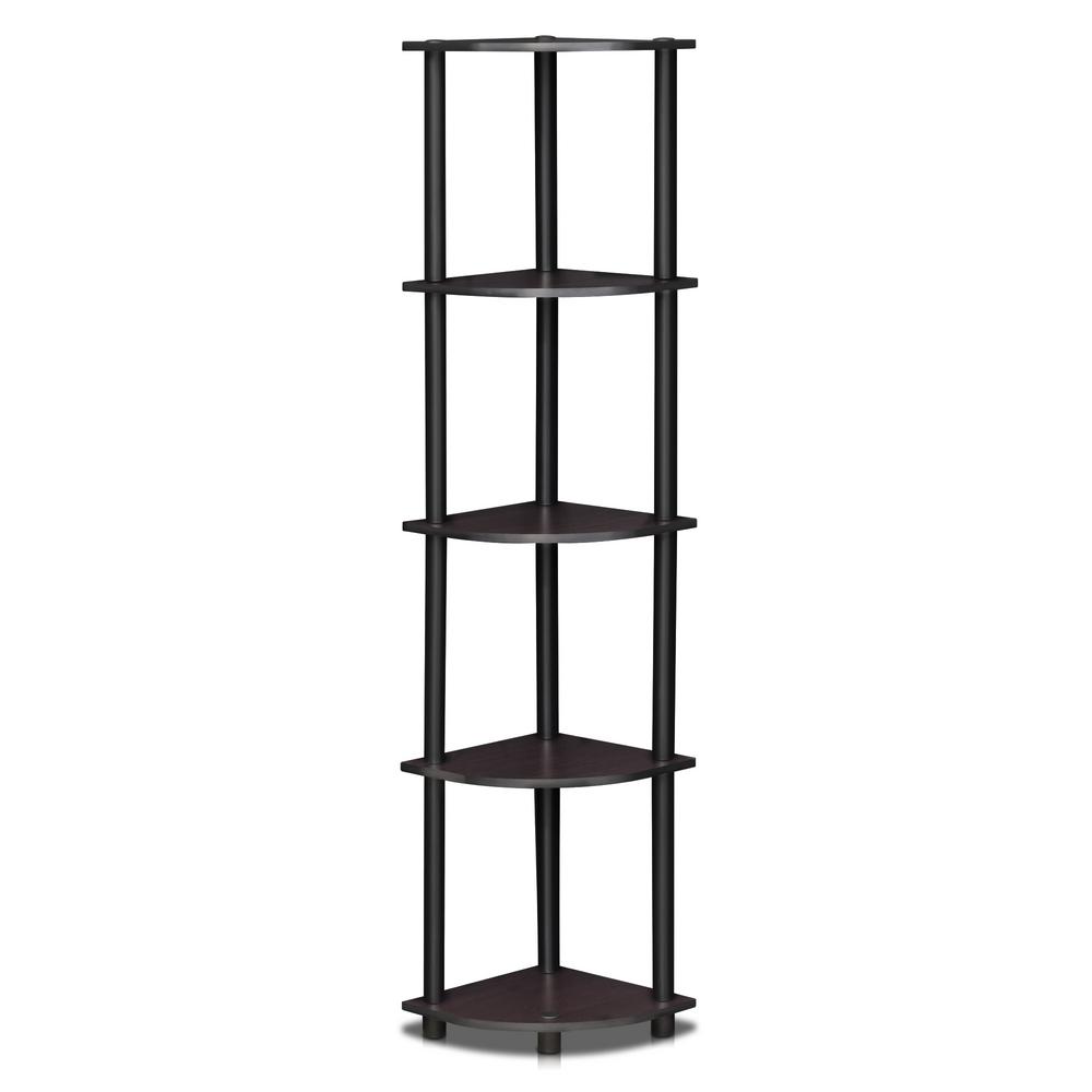 Furinno Turn N Dark Walnut 5 Shelf Corner Open 99811dwn Furinno Turn N Dark Walnut 5 Shelf Corner Open