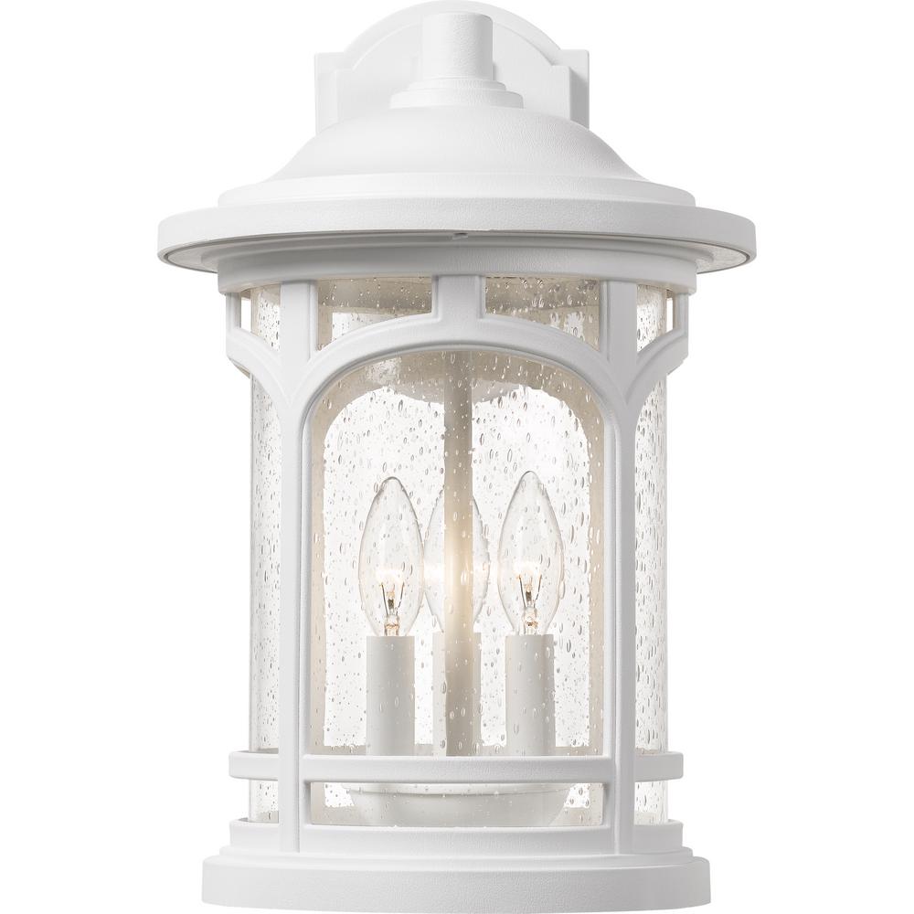 Quoizel Marblehead 1 Light White Lustre Outdoor Wall Lantern Sconce Mbh8409w The Home Depot