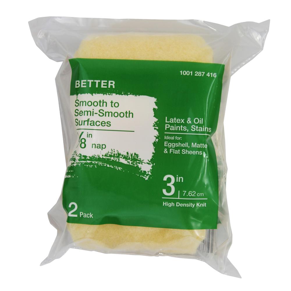 Better 3 in. x 3/8 in. High Density Knit Polyester Roller Covers (2