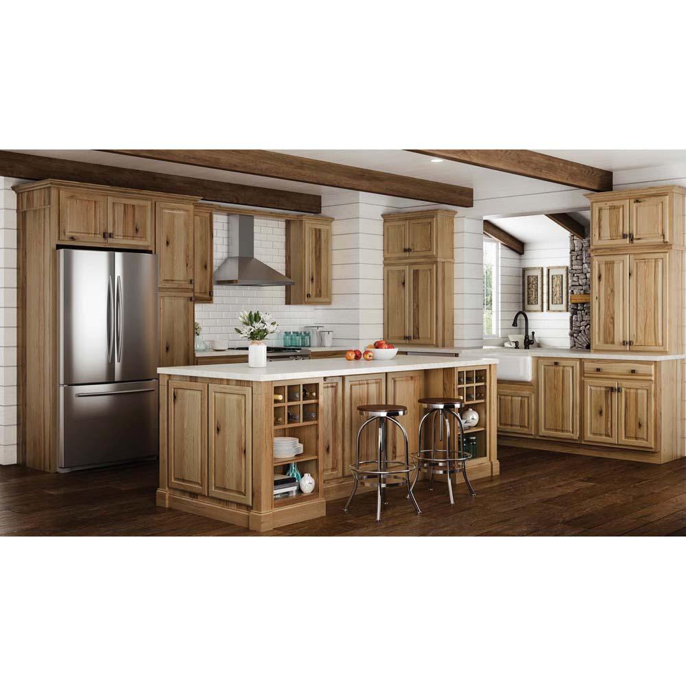 Hampton Bay Assembled 18x34 5x24 In Drawer Base Kitchen Cabinet With Ball Bearing Glides Natural Hickory
