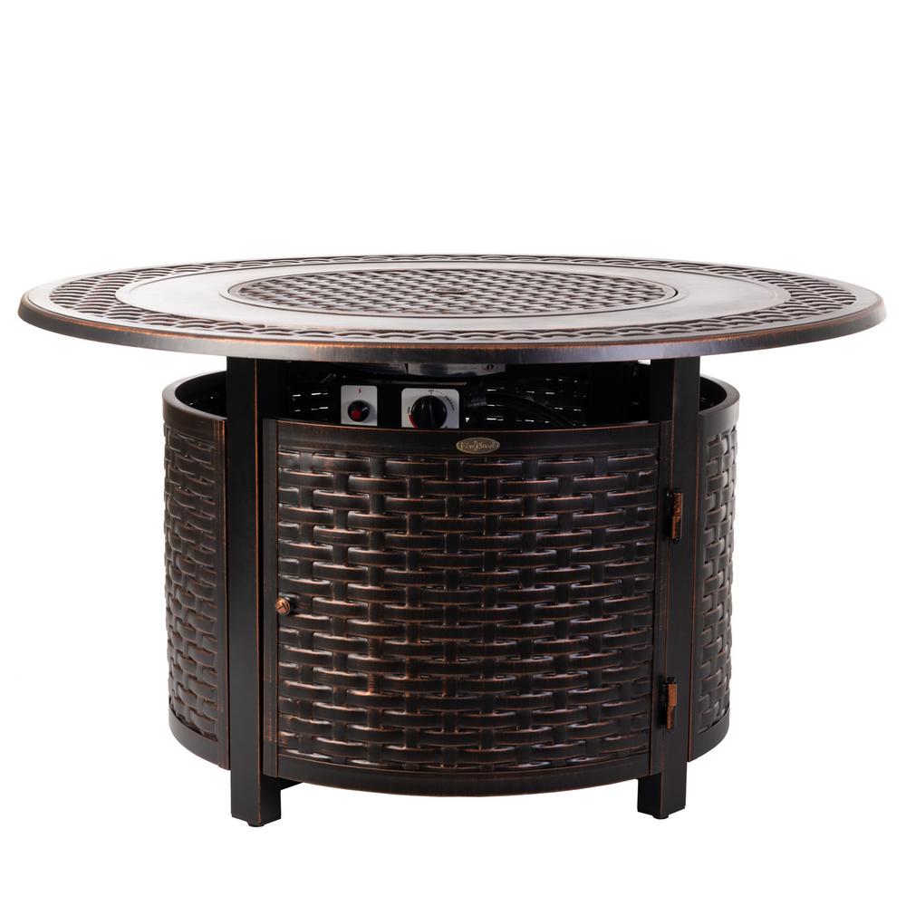 Fire Sense Bellante 44 In X 24 In Woven Aluminum Lpg Fire Pit In