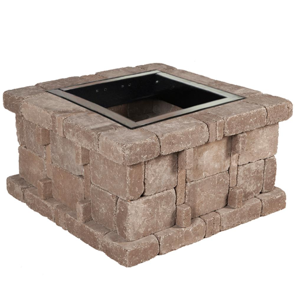 Pavestone RumbleStone 38.5 in. x 21 in. Square Concrete ...