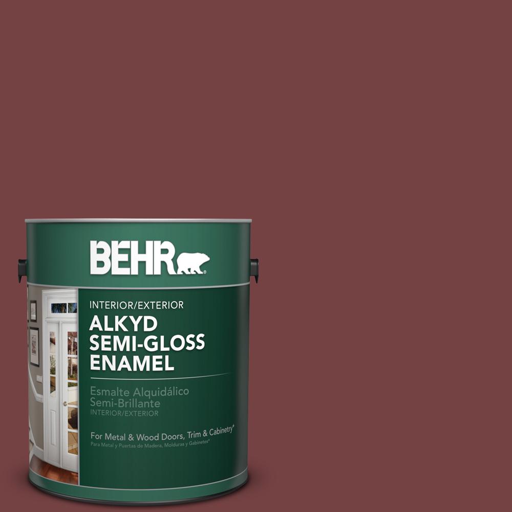 Behr 1 Gal Pfc 04 Tile Red Semi Gloss Enamel Alkyd Interior Pfc 04 Tile Red Semi Gloss Enamel Alkyd Interior Exterior Paint