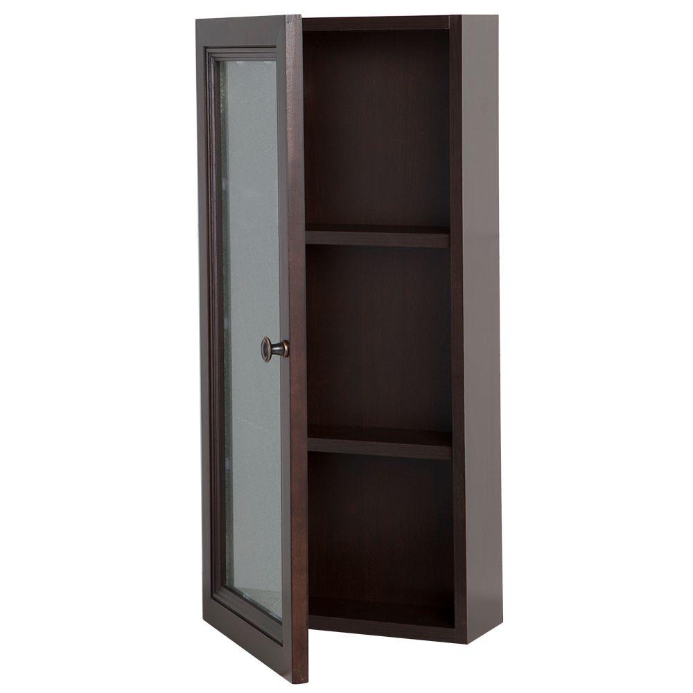 Glacier Bay Delridge 13 In W X 30 In H Surface Mount Modular Wall Hutch In Chocolate Mwh14 Ch The Home Depot