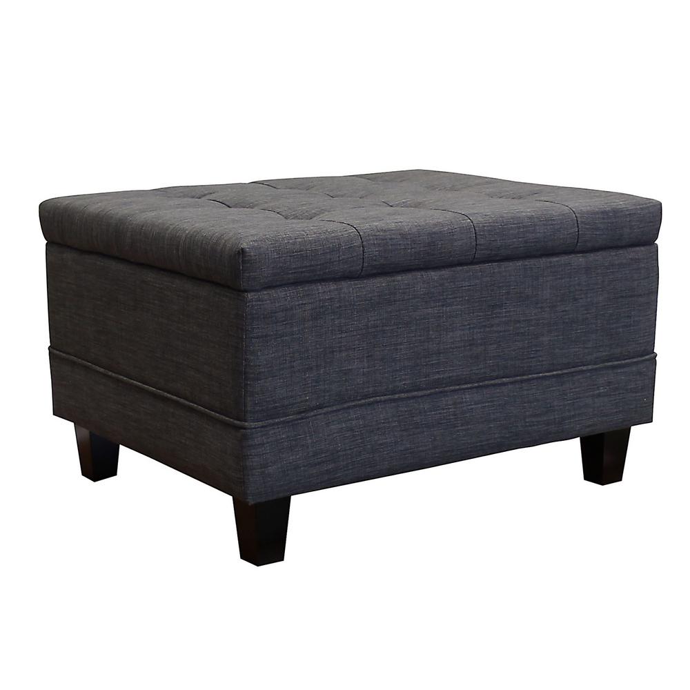 DonnieAnn Raymond Dark Gray Storage Ottoman702347GY The Home Depot