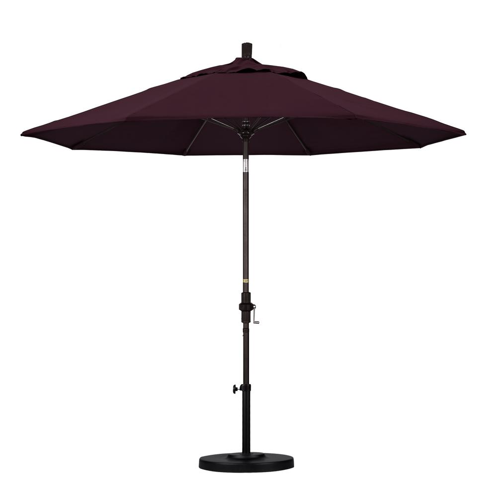 California Umbrella 9 Ft Fiberglass Collar Tilt Patio In Fiberglass Collar Tilt Patio Umbrella In Purple Pacifica