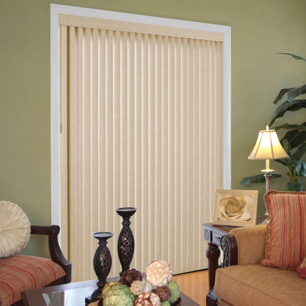 Hampton Bay Textured Khaki 3.5 in. Vertical Blind/Louver