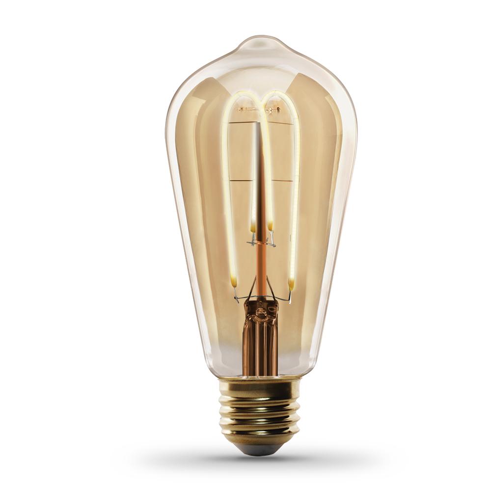 Feit Electric 40 Watt Equivalent ST19 Dimmable Amber Glass Vintage