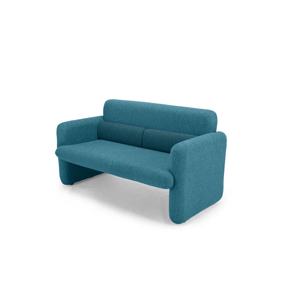 Cozyblock Ross Series Blue Woven Fabric Upholstered Modern