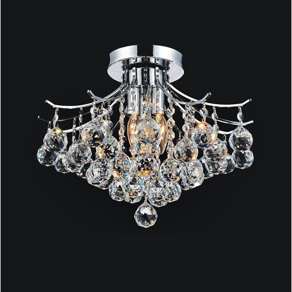 Cwi Lighting Princess 4 Light Chrome Flush Mount Cwi Lighting Princess 4 Light Chrome Flush Mount