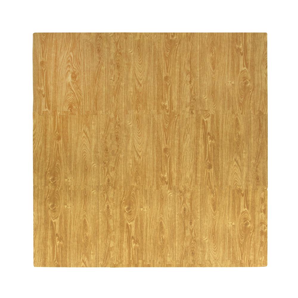 Tadpoles Wood Grain Oak 56 In X 56 In Eva Floor Mat Set