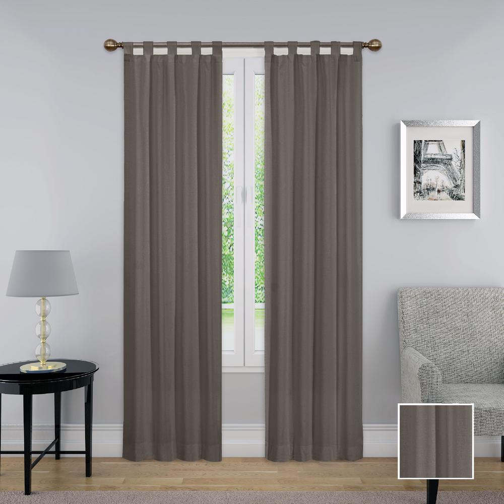 Pairs to Go Montana Window Curtain Panel Pair in Grey 60 in. W x 63