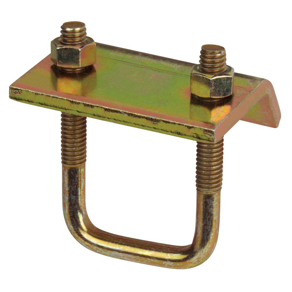 Superstrut in u bolt beam clamp galvanized gold