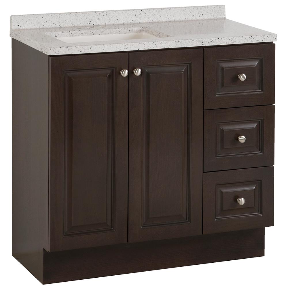 Glacier Bay Northwood 37 In W X 19 In D Bathroom Vanity In Dusk With Solid Surface Vanity Top In Silver Ash With White Sink Nw36p2 Dk The Home Depot