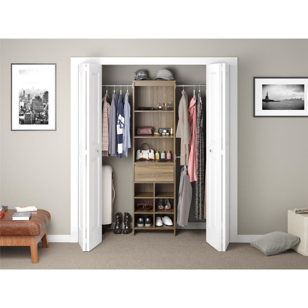 Ameriwood Home Adult Closet System In Weathered Oak Hd31810 The