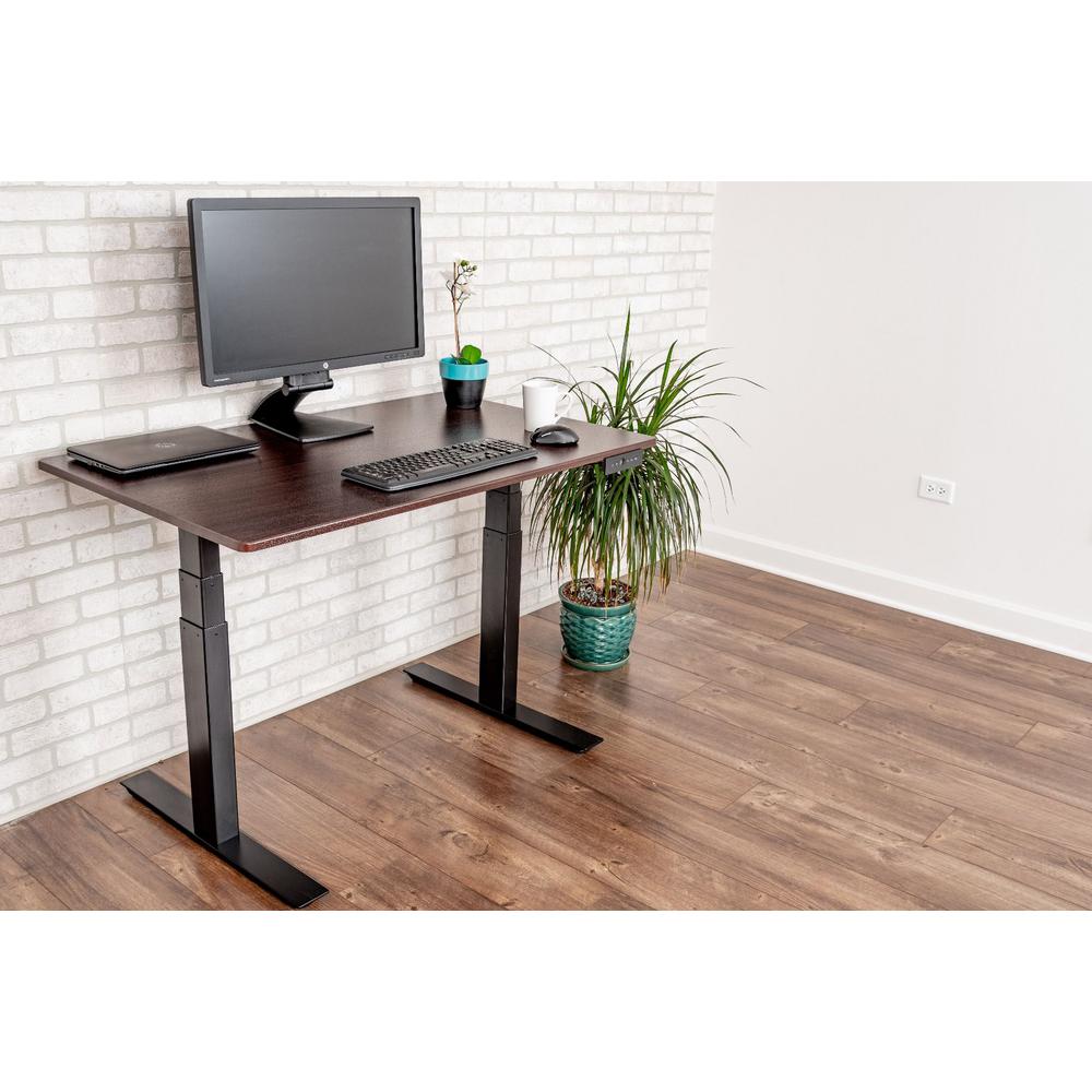 Luxor Black And Dark Walnut Desk Stande 48 Bk Dw The Home Depot Luxor Black And Dark Walnut Desk