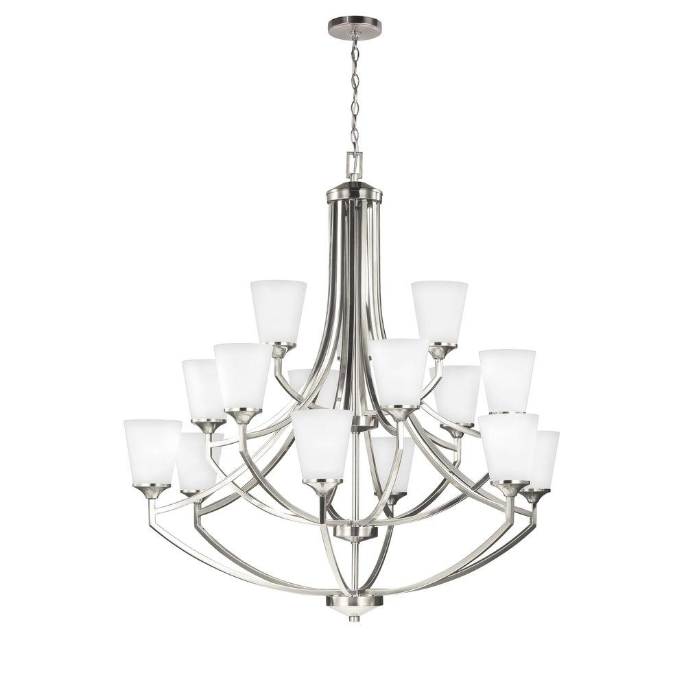 Sea Gull Lighting Hanford 15 Light Brushed Nickel Multi Tier Sea Gull Lighting Hanford 15 Light Brushed Nickel Multi Tier Chandelier
