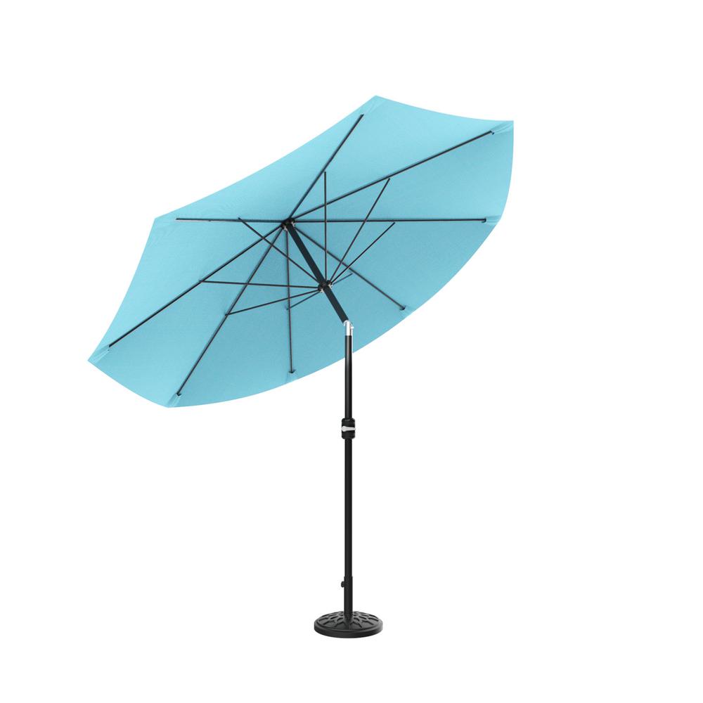 Pure Garden 10 Ft Aluminum Patio Umbrella With Auto Tilt In Blue M150002 The Home Depot