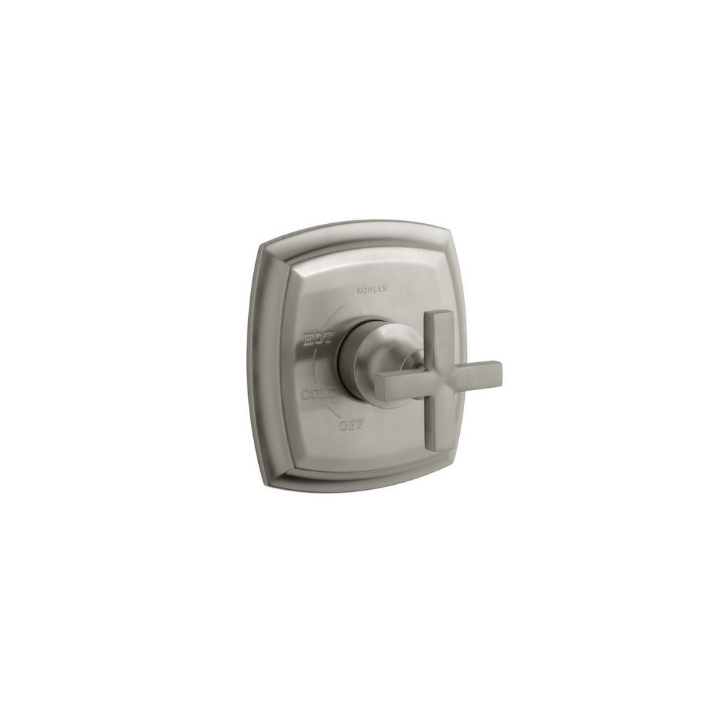 Kohler Margaux 1 Handle Tub And Shower Faucet Trim Kit With Cross Margaux 1 Handle Tub And Shower Faucet Trim Kit With Cross In Vibrant Brushed Nickel Valve Not Included
