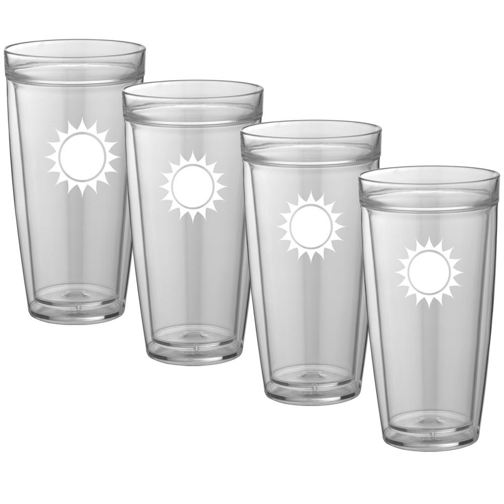 Kraftware Kasualware U.S.A. 22 oz. Doublewall Tall Tumbler (Set of 4