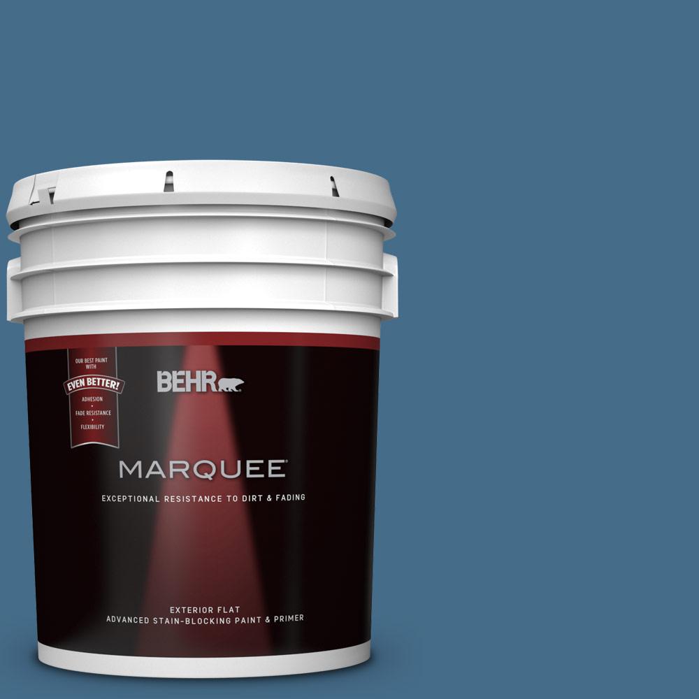 BEHR MARQUEE 5-gal. #570D-6 Neptune Blue Flat Exterior Paint-445305 ...