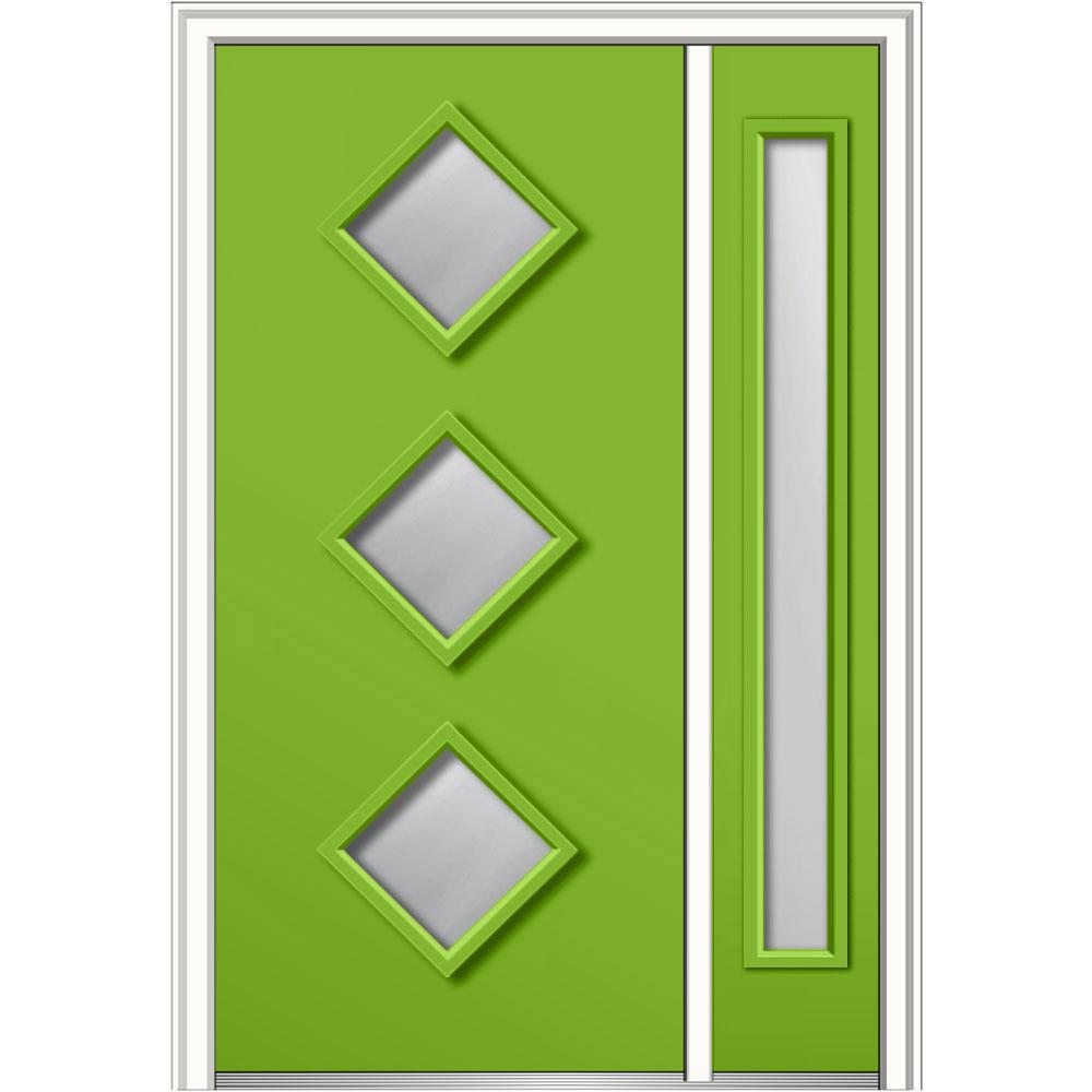 Mmi Door 48 In X 80 In Frosted Glass Left Hand 3 Lite Diamond