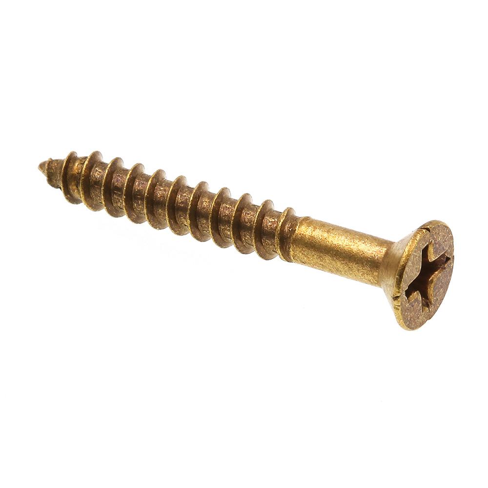 Slotted Flat Head Wood Screw Solid Commercial Brass #2X1//2/" Qty 50