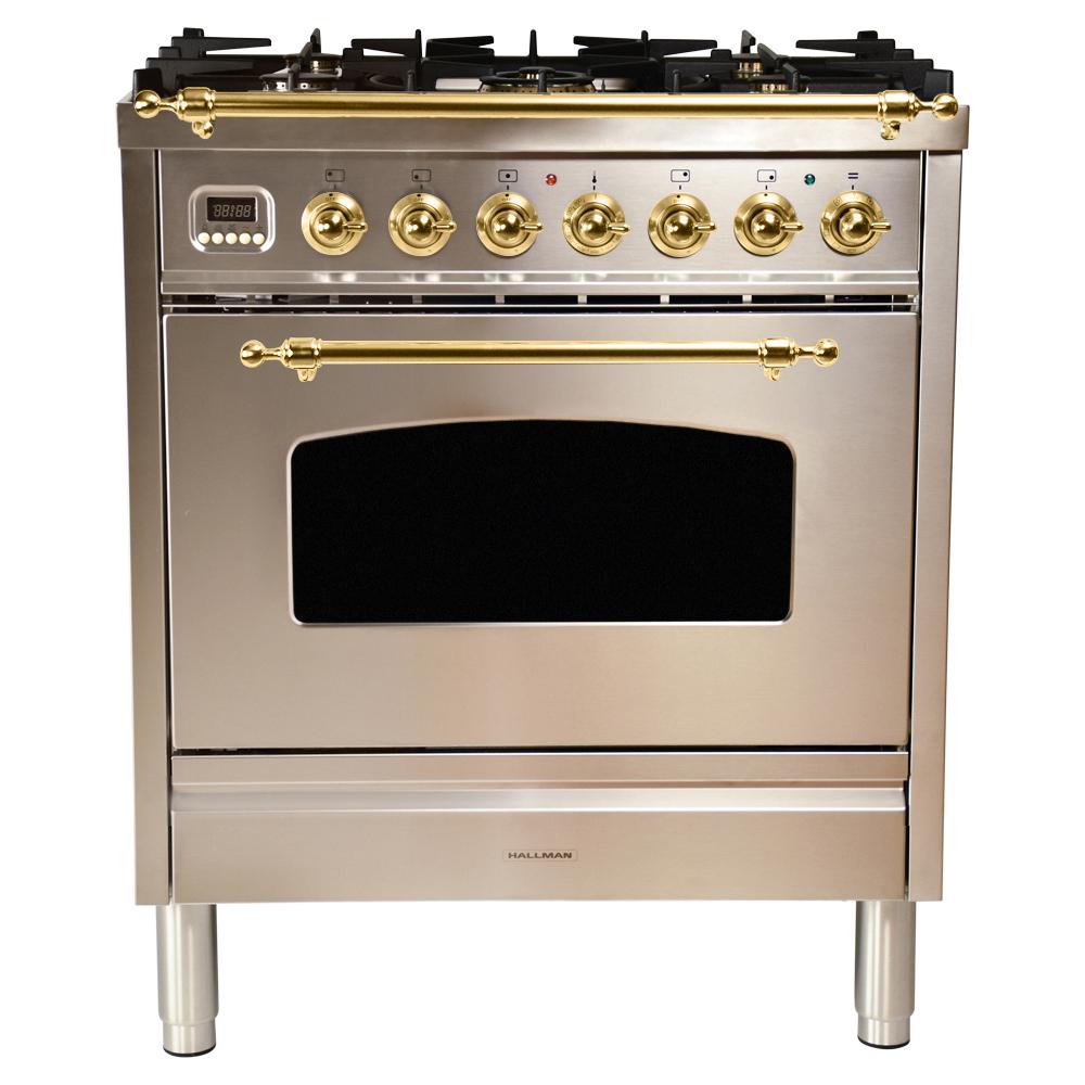Hallman 30 In 3 0 Cu Ft Single Oven Italian Gas Range With True Single Oven Italian Gas Range