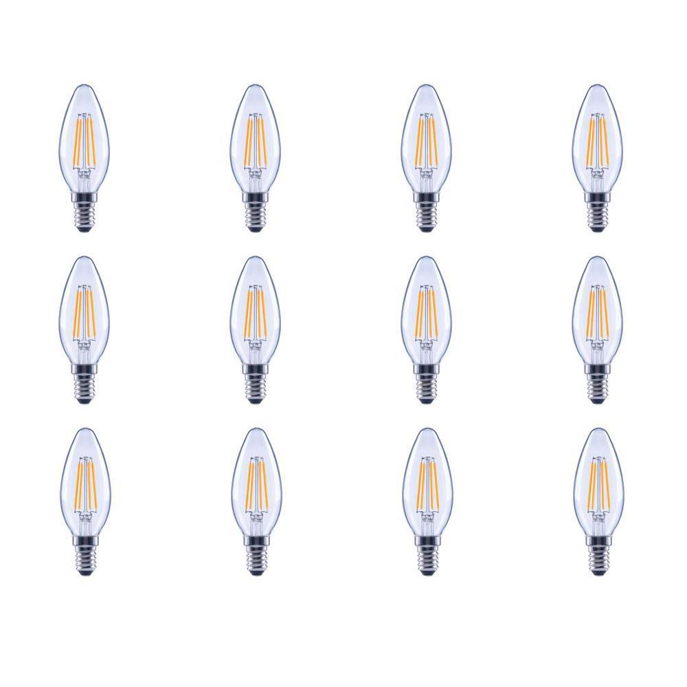 E12 Led Bulbs Light The Home Depot 40 Watt Equivalent B11 E12 Dimmable Filament Clic Gl Candelabra Led Light Bulb Soft