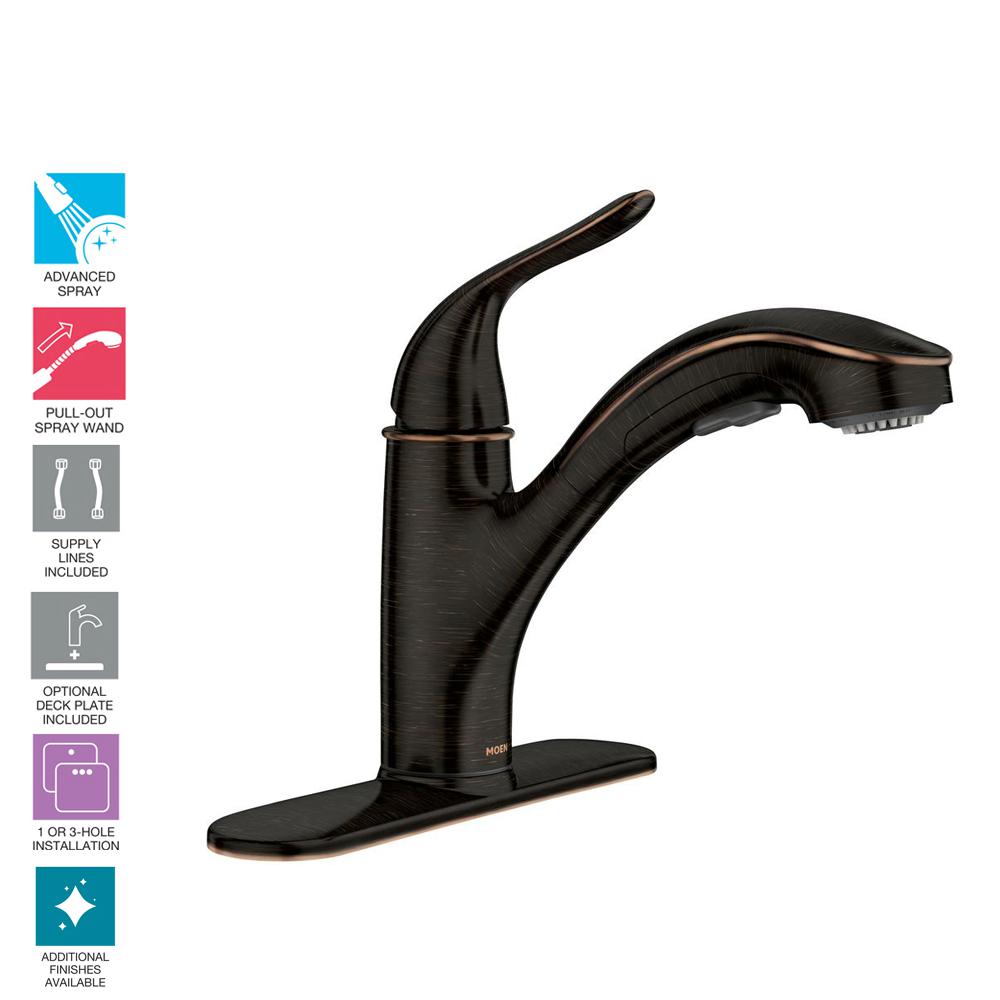 Moen Brecklyn Single Handle Pull Out Sprayer Kitchen Faucet With Moen Brecklyn Single Handle Pull Out