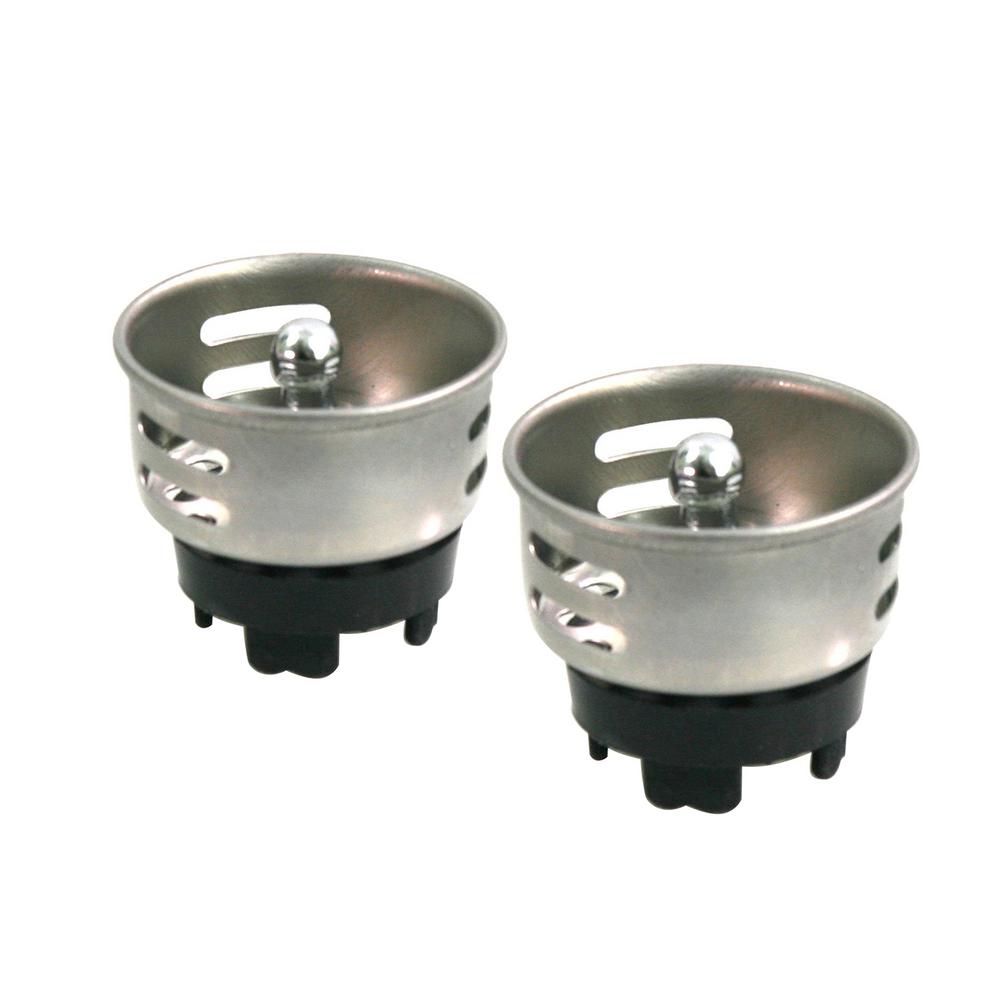 The Plumber S Choice 1 1 2 In Stainless Steel Junior Duo Strainer Stopper Replacement Basket For Bar And Prep Sinks Drains 2 Pack