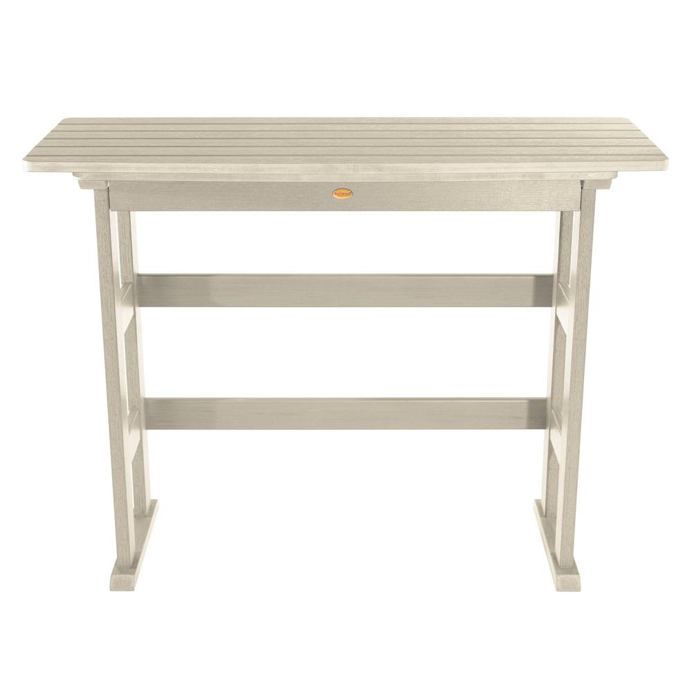Highwood Lehigh Whitewash Rectangular Recycled Plastic Outdoor Bar