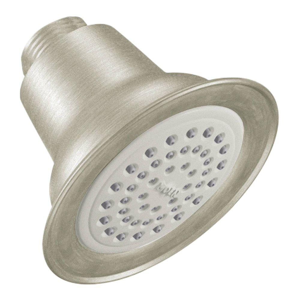 MOEN 1 Spray Easy Clean XLT 3 3 8 In Showerhead In Brushed Nickel   Brushed Nickel Moen Fixed Shower Heads 6303bn 64 300 