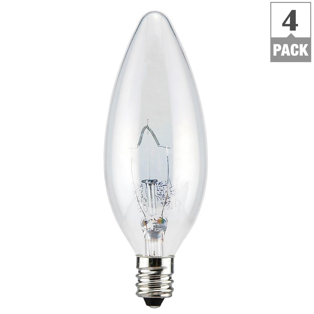 Sylvania 25-Watt Double Life B10 Incandescent Light Bulb (4-Pack)-10611 ...