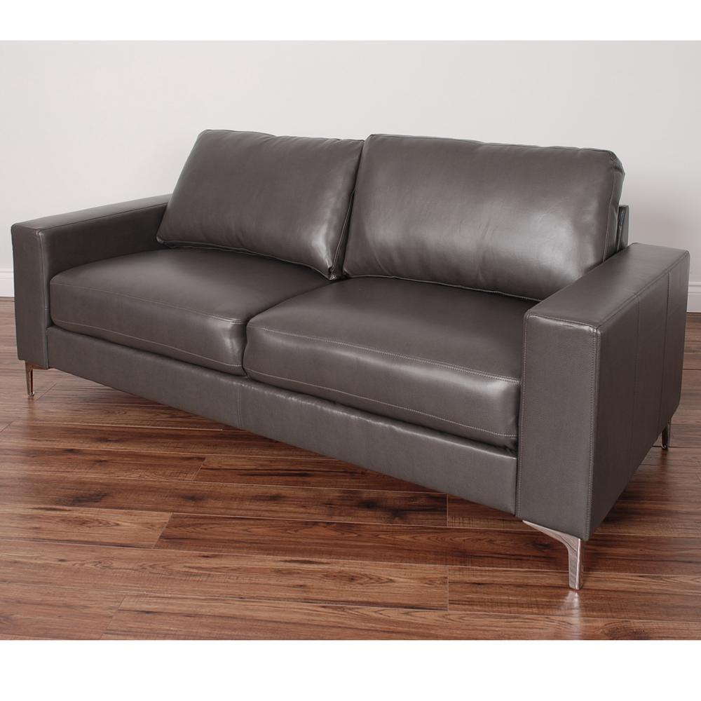 Corliving Cory Contemporary Brownish Grey Bonded Leather Sofa Lzy Corliving Cory Contemporary Brownish Grey Bonded Leather Sofa