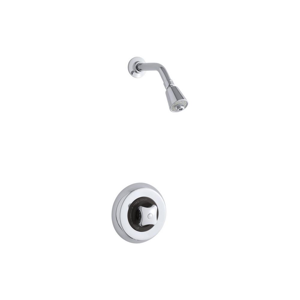 KOHLER Triton 1-Spray 6.4 in. Single Wall Mount Fixed Shower Head in Polished Chrome