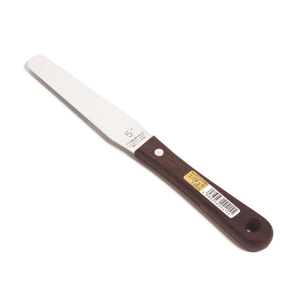 Nisaku 5 inch Stainless Steel Wooden Handle Spatula by Nisaku