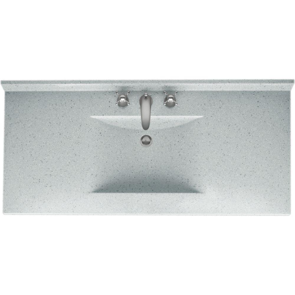 Swan Contour 49 In W X 22 D Solid Surface Vanity Top With Sink Tahiti Gray