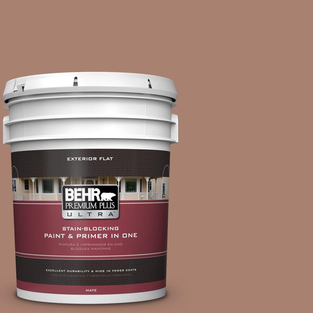 BEHR Premium Plus Ultra 5gal. S1905 Cocoa Nutmeg Flat Exterior Paint