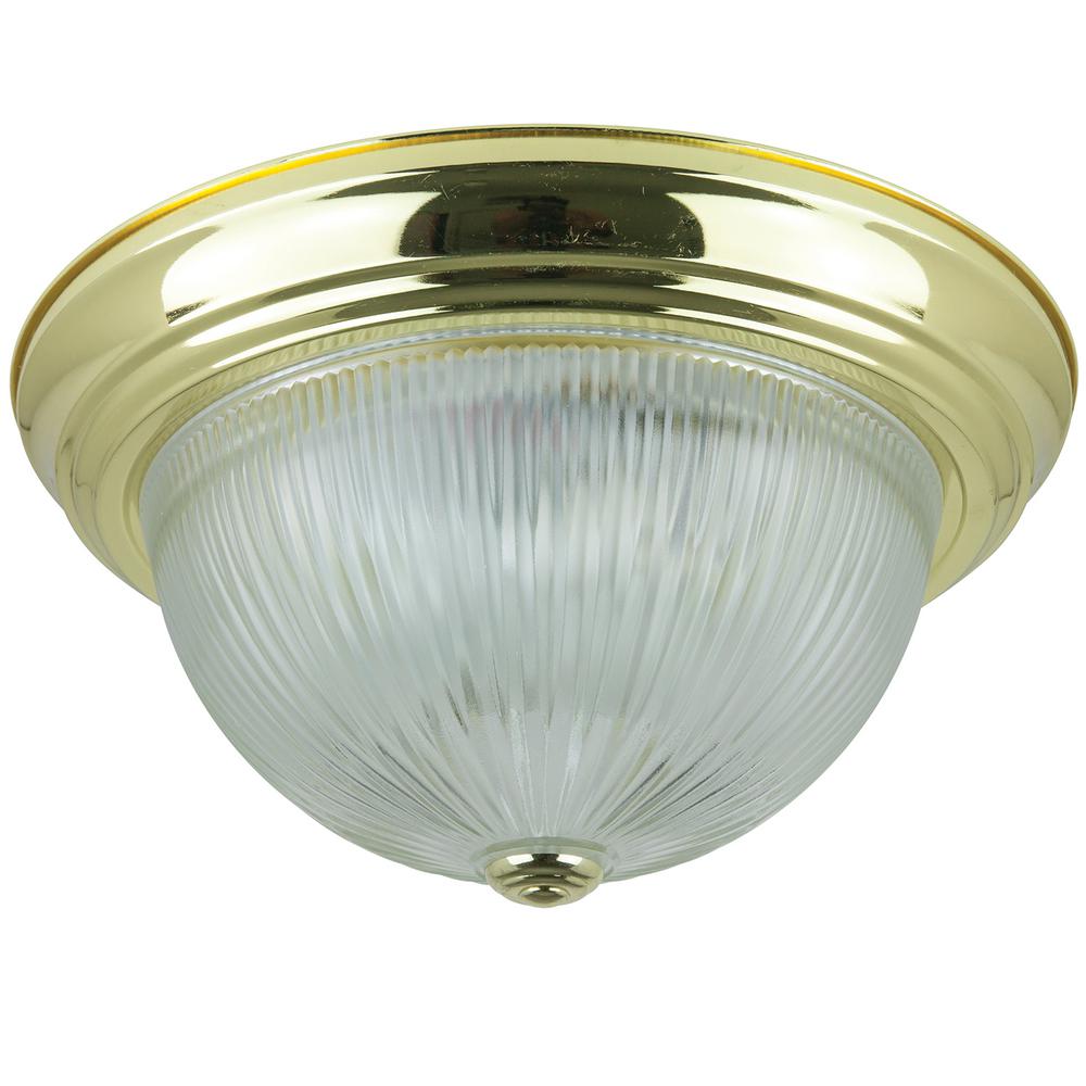 Sunlite 13 in. 2Light Polished Brass Decorative Dome Ceiling Flush