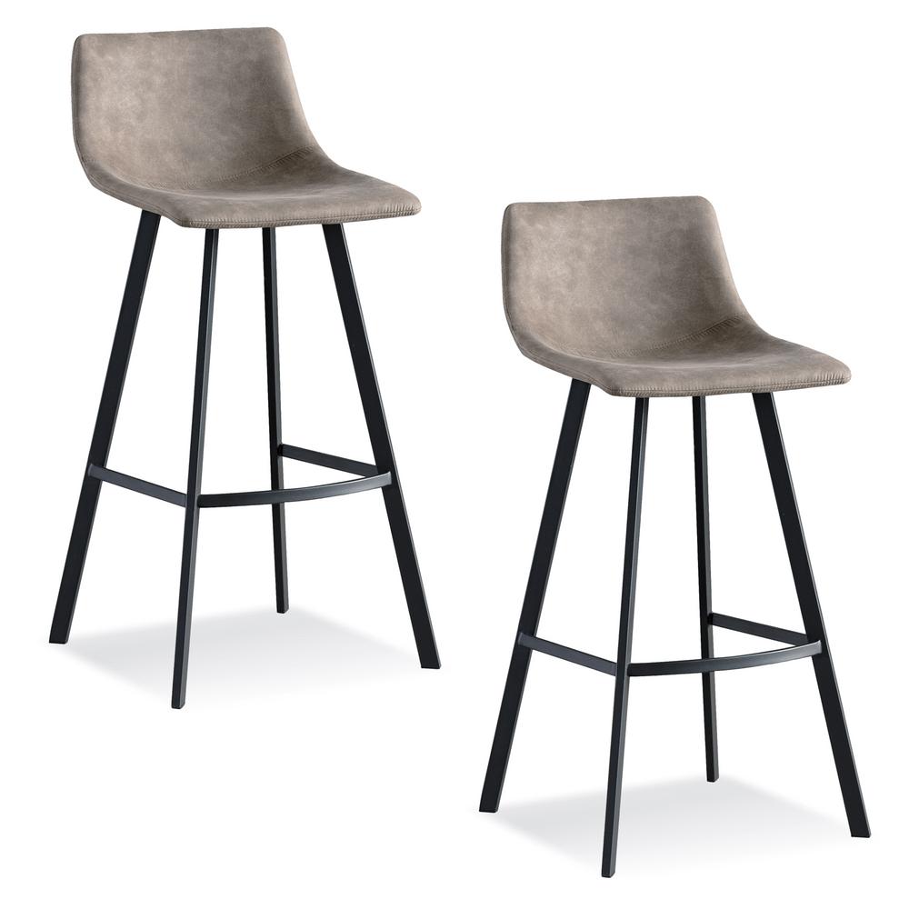 Leick Home Favorite Finds Matte Black Steel Base Bar Stool with Dapple