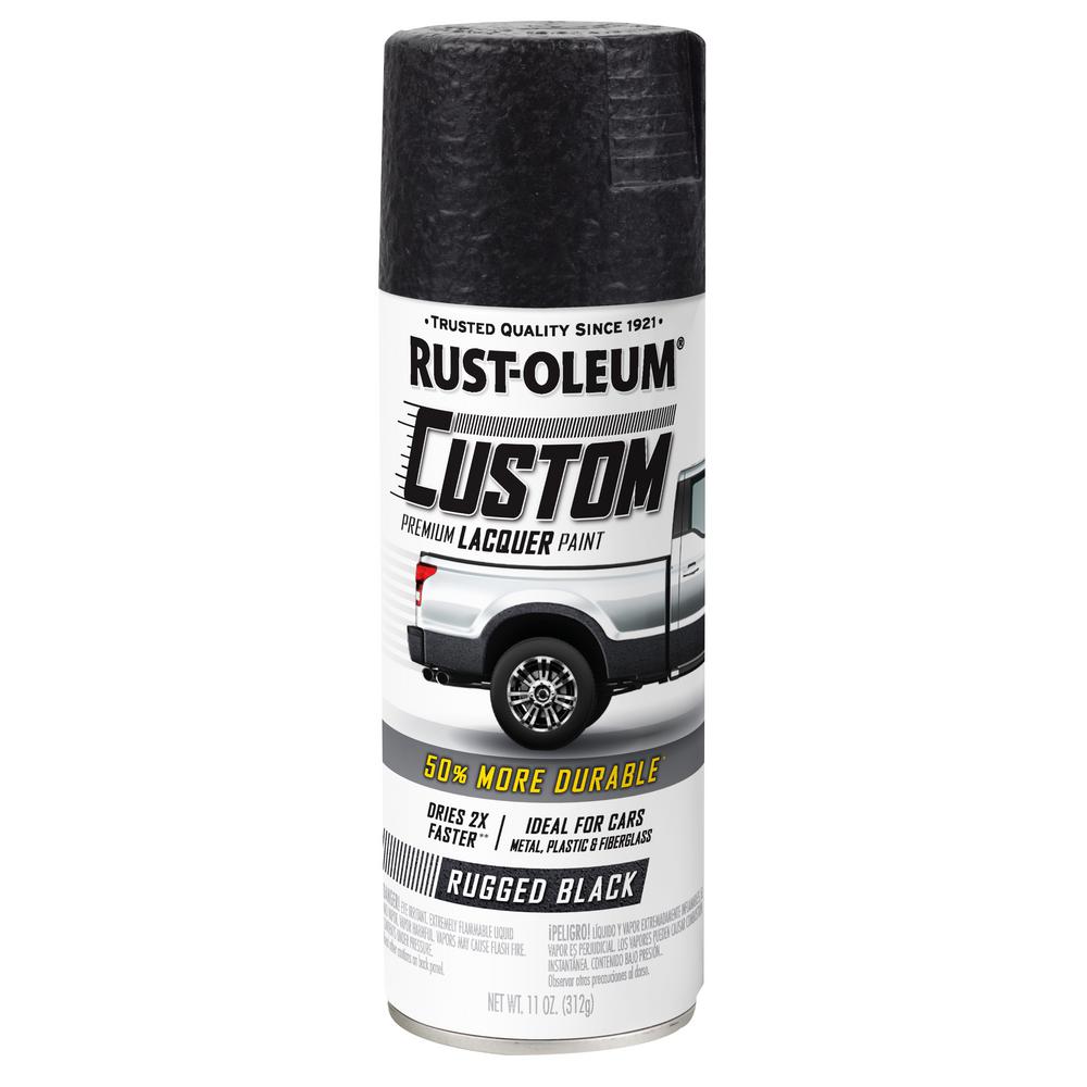 Rust Oleum Automotive 11 Oz Matte Rugged Black Custom Lacquer Spray Paint 6 Pack